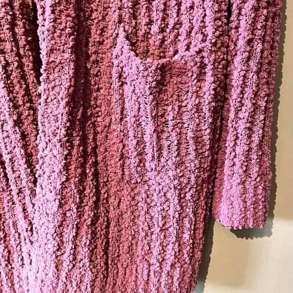 Alison Andrews Popcorn Cardigan size large pink mauve open front NWT long sleeve - Picture 3 of 10